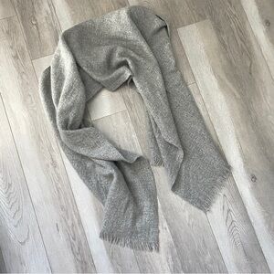 Steven Alan Scarf cashmere woven fringe knit womens Gray (one size) minimalist